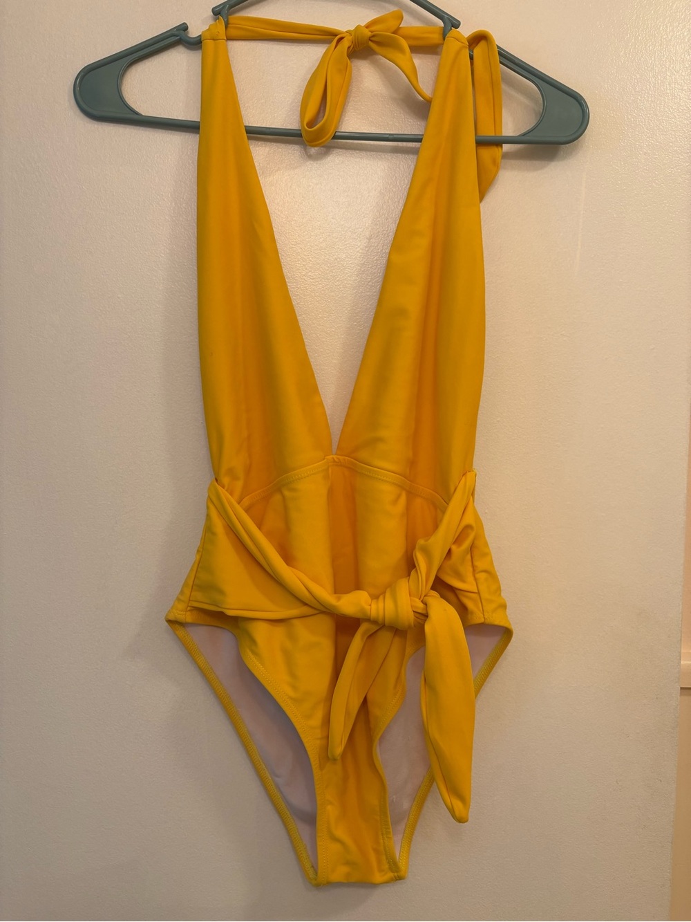 NWOT Ramy Brook Nilli Yellow Halter One Piece Swimsuit - Size Medium
